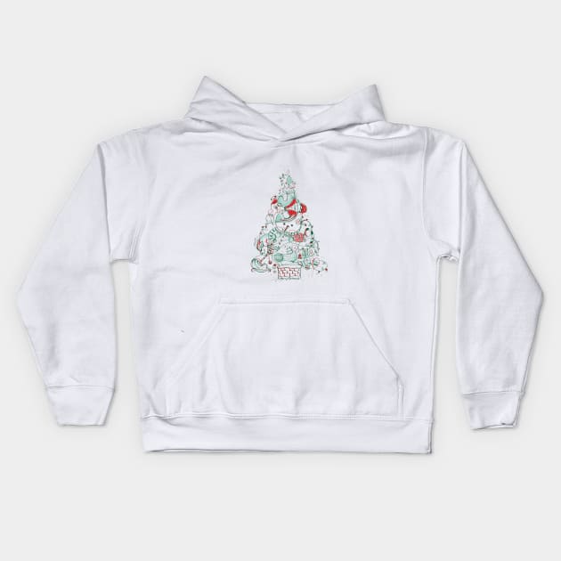 Christmas tree Kids Hoodie by OrangeFox